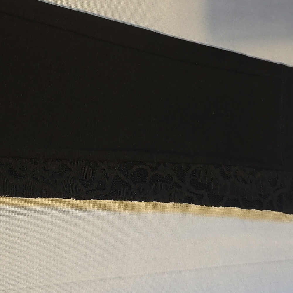Ruby Ribbon Black Leggings with Lace Size Large NWOT - Picture 2 of 8